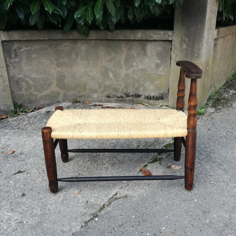 Vintage bench in solid wood