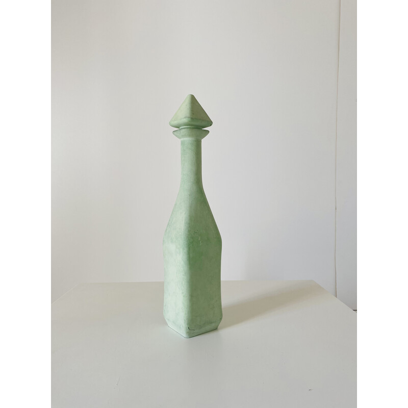 Decorative vintage glass bottle, Italy 1960s