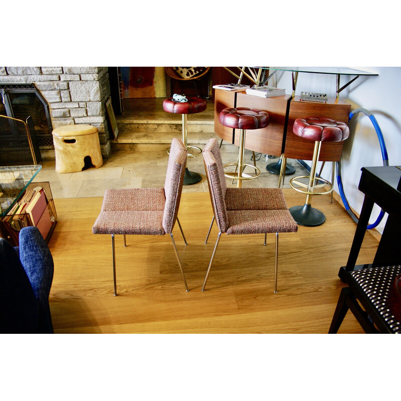 Coppia di sedie vintage a quattro lati di Pierre Guariche