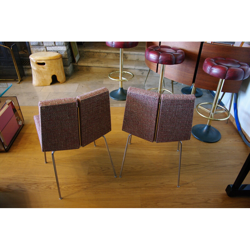 Pair of vintage four-sided chairs by Pierre Guariche