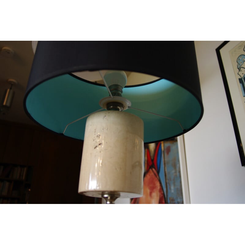 Lampe vintage en travertin par Philippe Barbier, 1970
