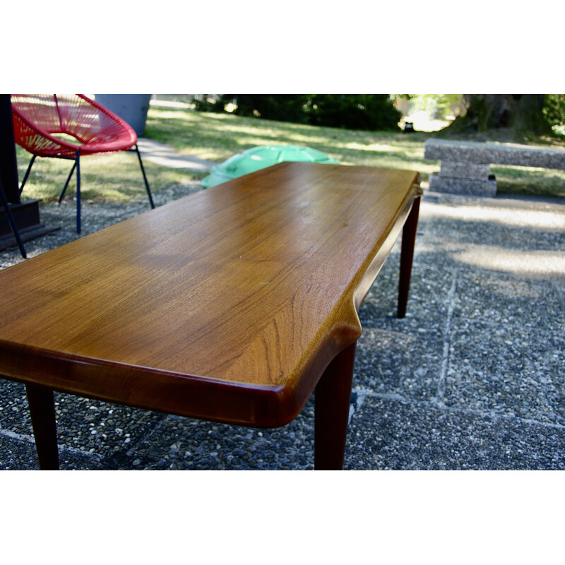 Vintage rectangular solid teak coffee table by John Boné, Denmark 1960