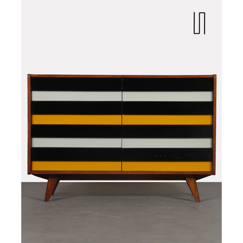 Vintage yellow and black dresser model U-453 by Jiri Jiroutek for Interier Praha, Czech Republic 1960