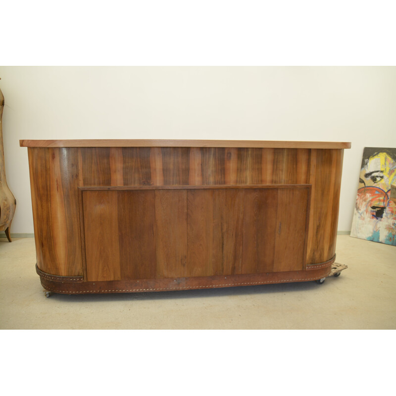 Vintage copper and leather bar, 1940s