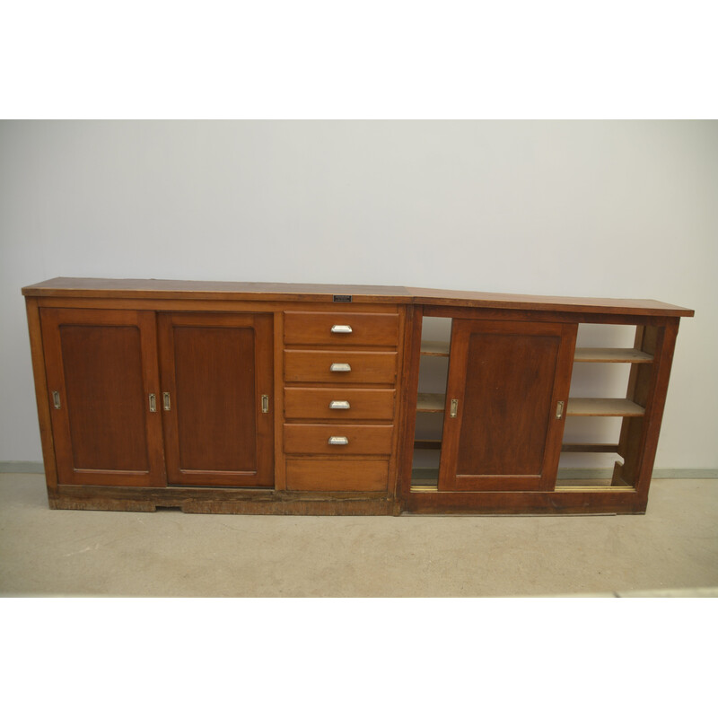 Vintage oak craft cabinet, 1950s