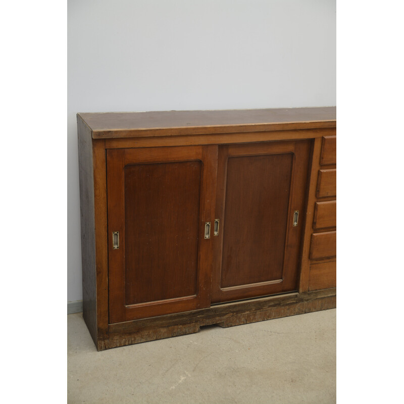 Vintage oak craft cabinet, 1950s