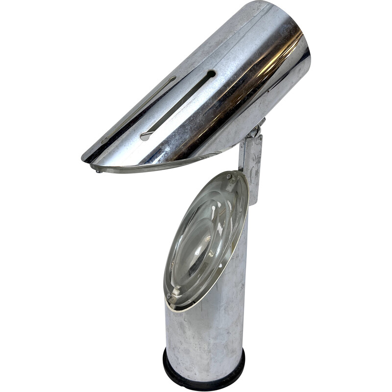 Vintage chrome and glass table lamp by Oscar Torlasco for Stilkronen, Italy 1960s