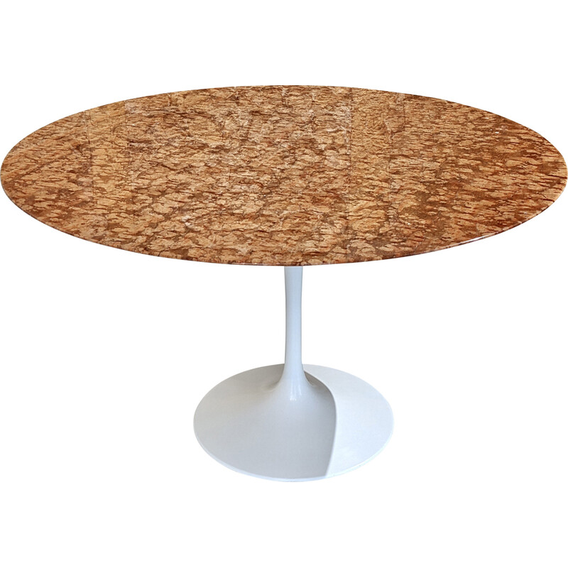 Vintage red marble round table by Eero Saarinen for Knoll, 1960