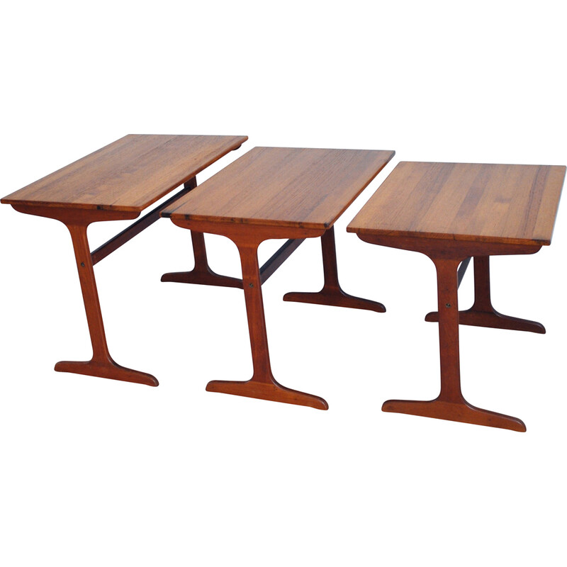 Vintage nesting tables in solid teak, Denmark 1960s