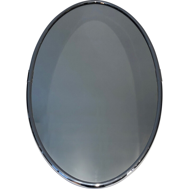 Espelho oval cromado Vintage, 1970