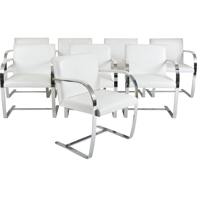 Set di 8 sedie da pranzo a sbalzo Brnover vintage di Mies van der Rohe per Knoll