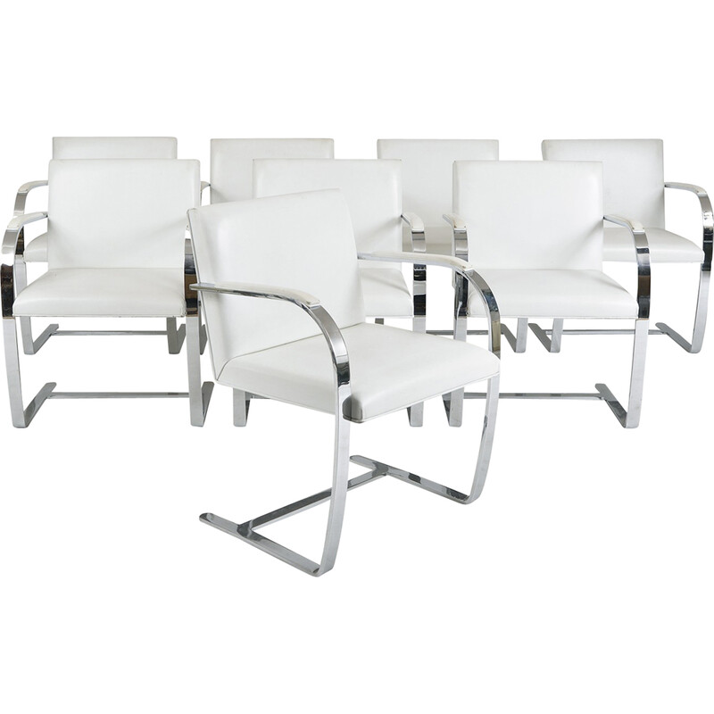 Set of 8 vintage Brno cantilever dining chairs by Mies van der Rohe for Knoll