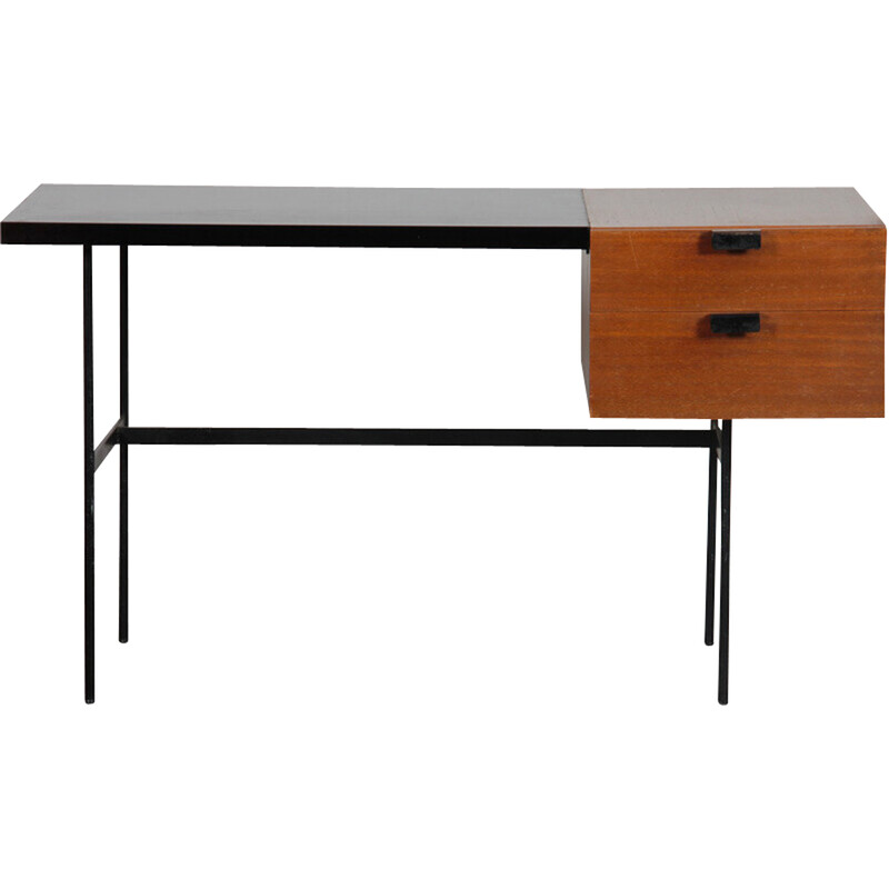 Vintage Cm141 desk in metal, formica and mahogany by Pierre Paulin for Thonet, 1953s