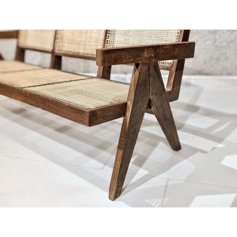 Divano vintage a 3 posti "Easy chairs" di Pierre Jeanneret, India 1960