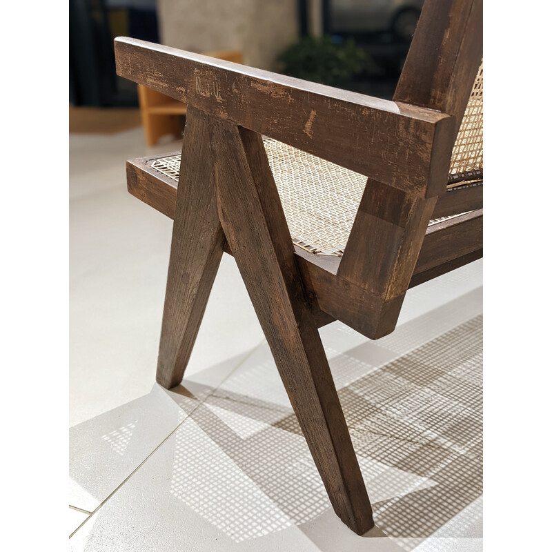 Divano vintage a 3 posti "Easy chairs" di Pierre Jeanneret, India 1960