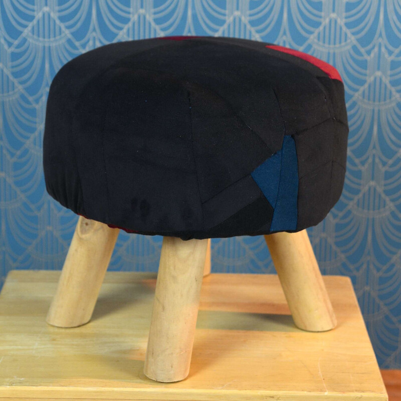 Pouf patchwork scandinavo vintage, anni '90