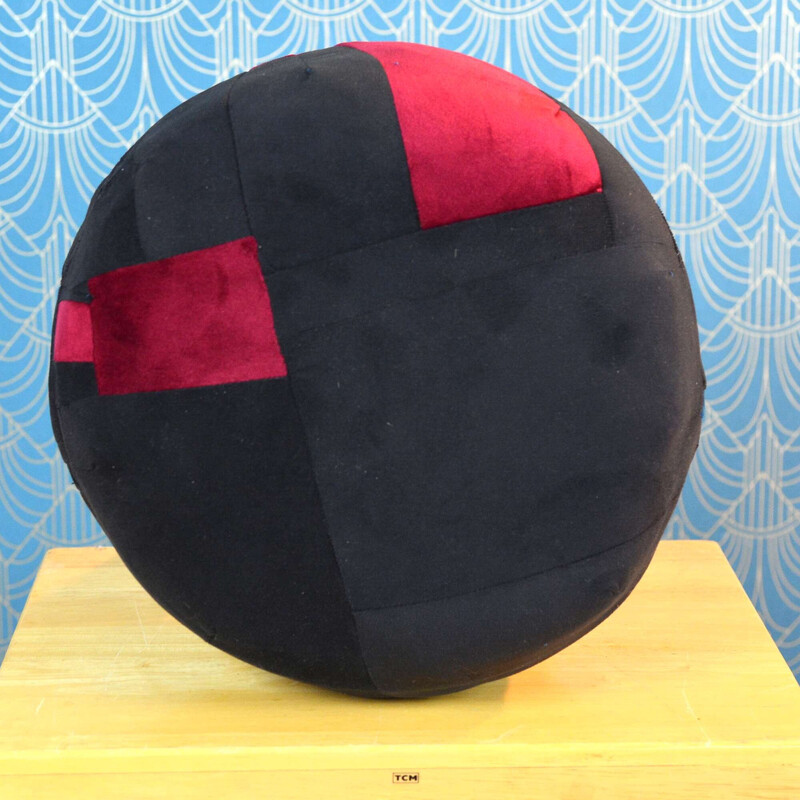 Vintage Scandinavian patchwork pouf, 1990s