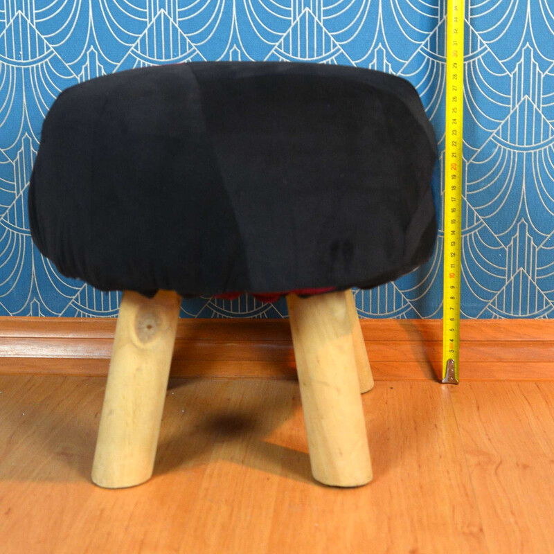 Pouf vintage scandinave en patchwork, 1990