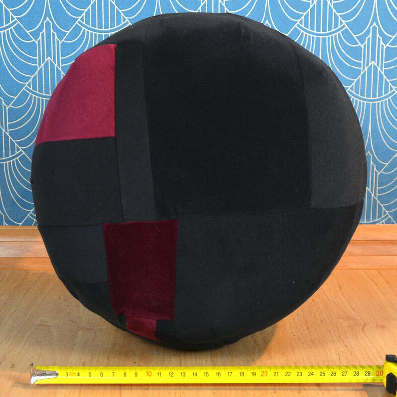 Vintage pouf escandinavo de retalhos, 1990