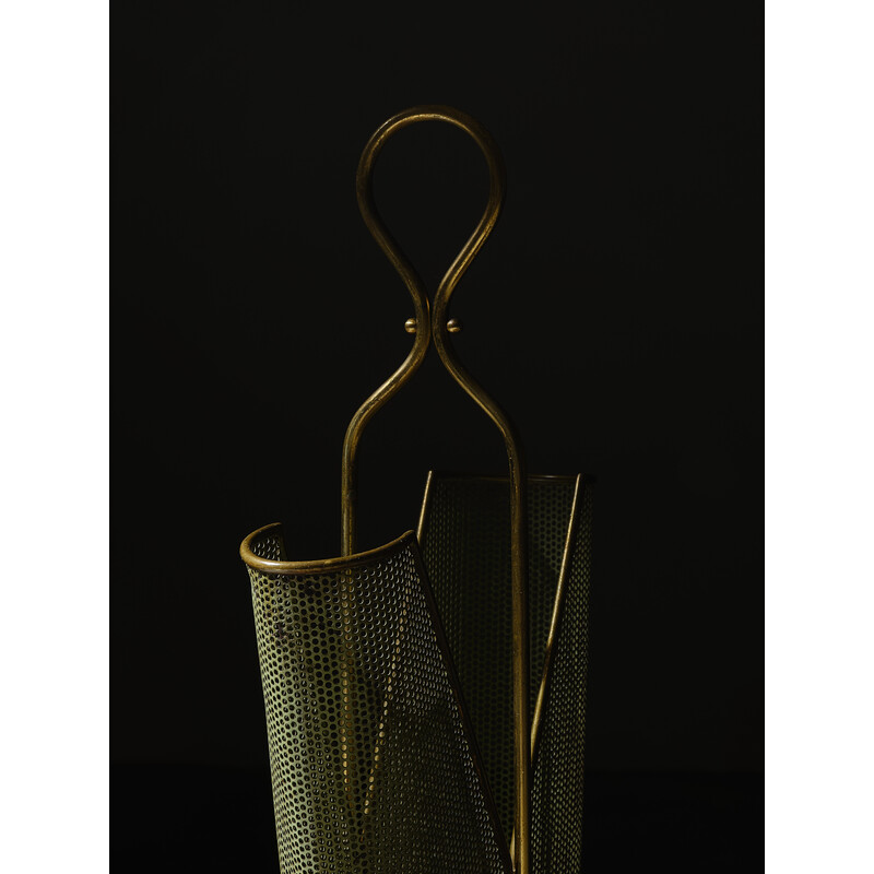 Vintage brass umbrella stand, Italy 1950s