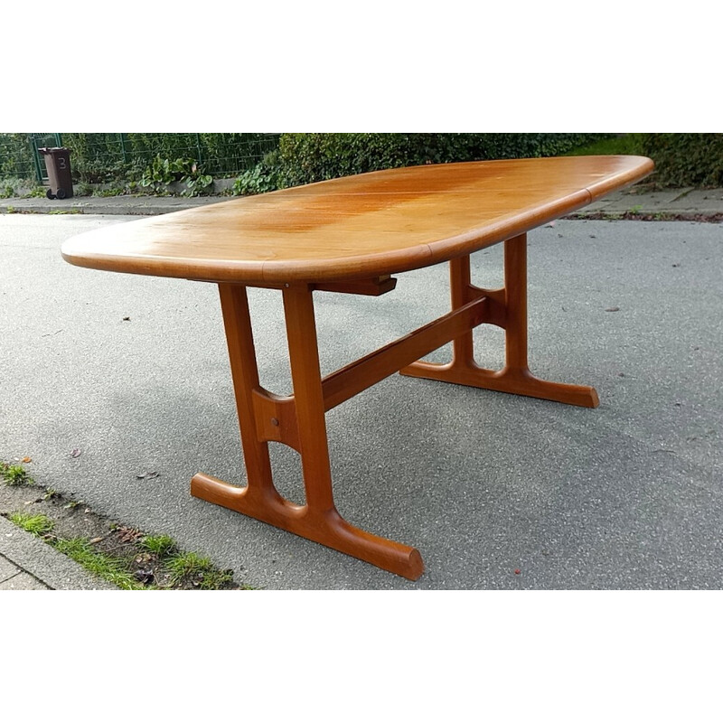 Mesa de jantar Vintage de teca dinamarquesa de Preben Schou, Dinamarca 1970s