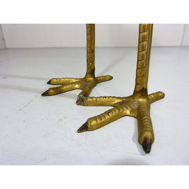 Set of two golden cranes in copper - 1970s