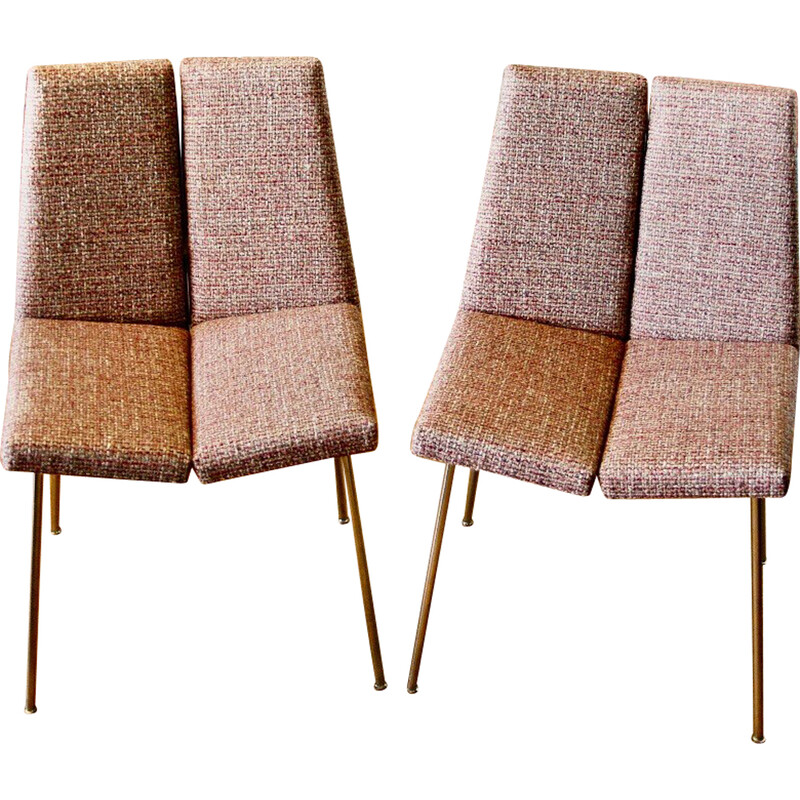 Pair of vintage four-sided chairs by Pierre Guariche