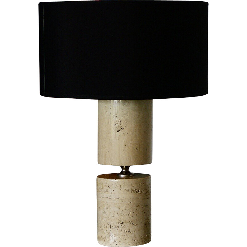 Vintage travertine lamp by Philippe Barbier, 1970