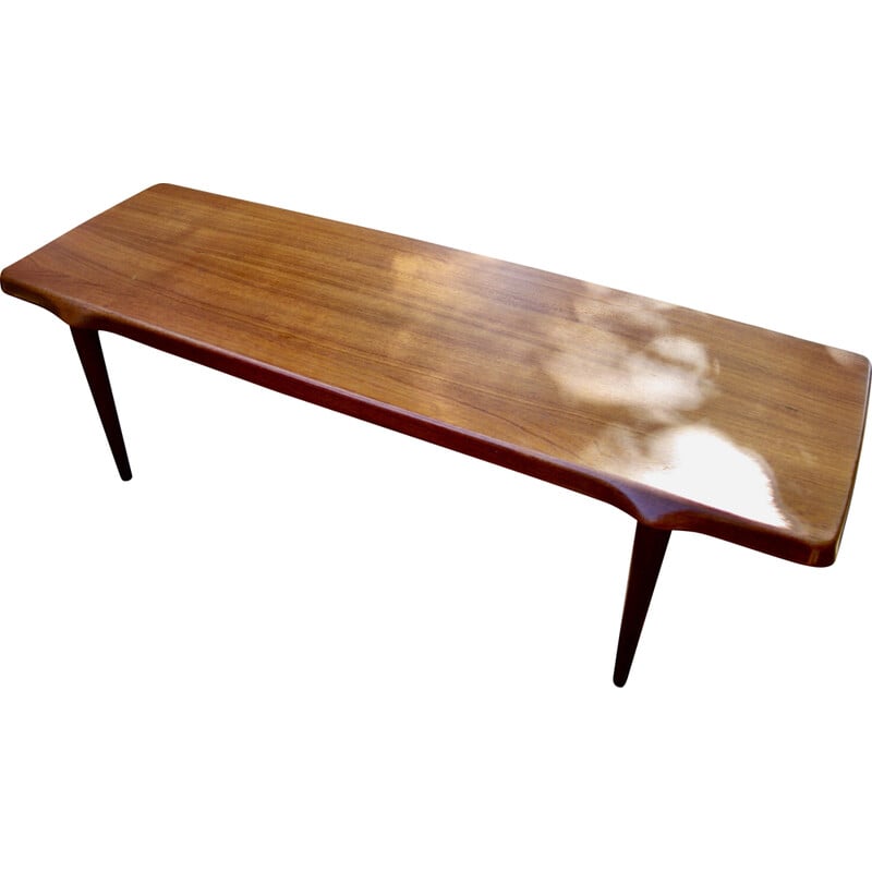 Vintage rectangular solid teak coffee table by John Boné, Denmark 1960