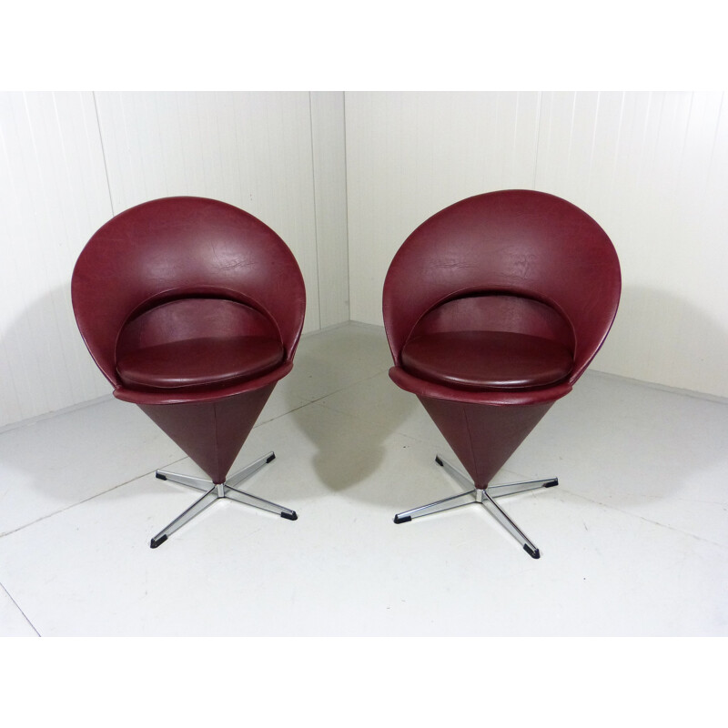 Lot de deux chaises Cone de Verner Panton pour Plus-linge - 1960