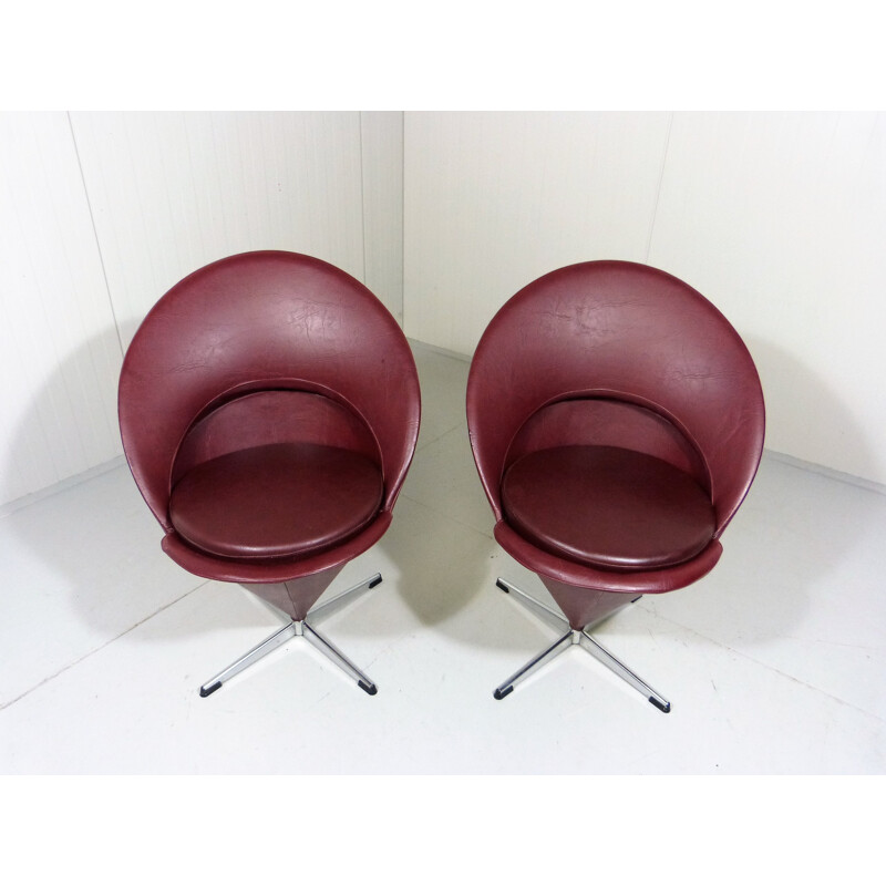 Lot de deux chaises Cone de Verner Panton pour Plus-linge - 1960