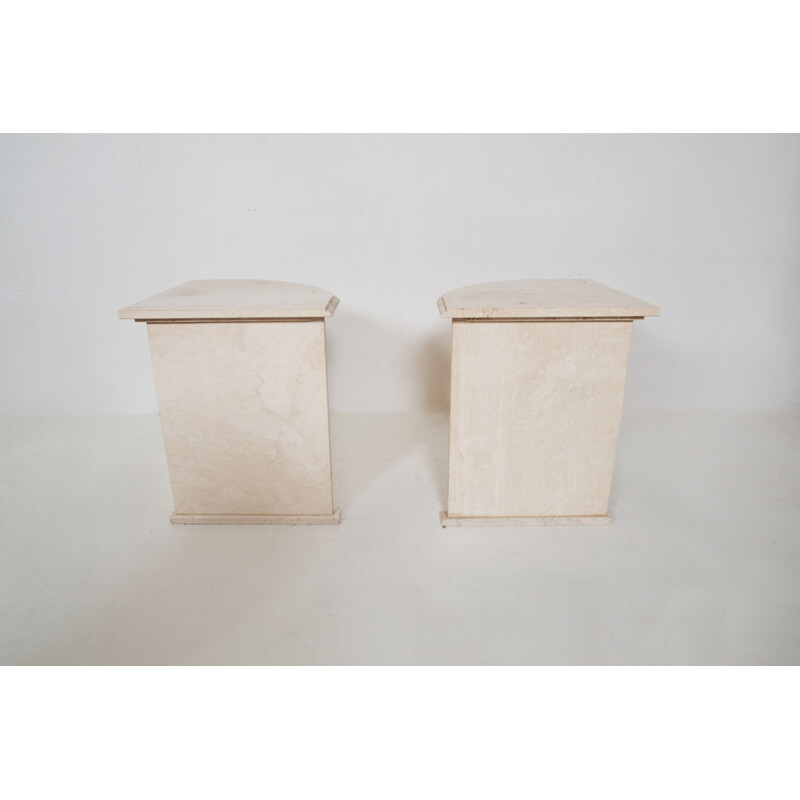 Pair of vintage travertine night stands, 1970s