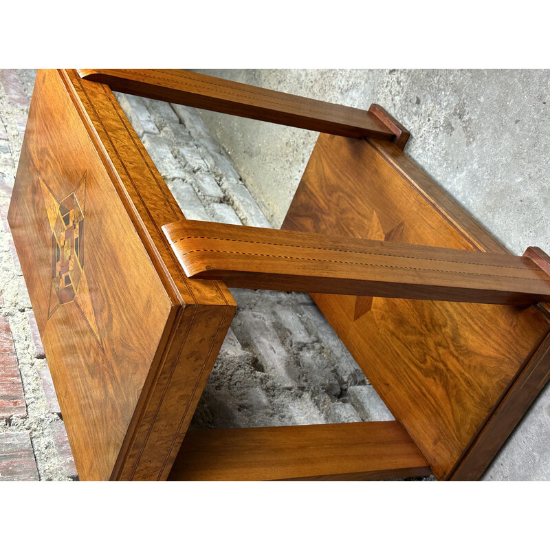 Mesa lateral de madeira Vintage Art Deco