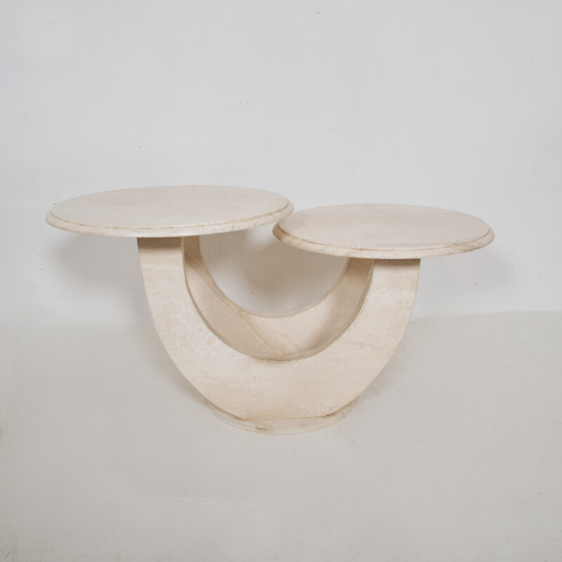 Vintage travertine coffee table, Italy 1970s