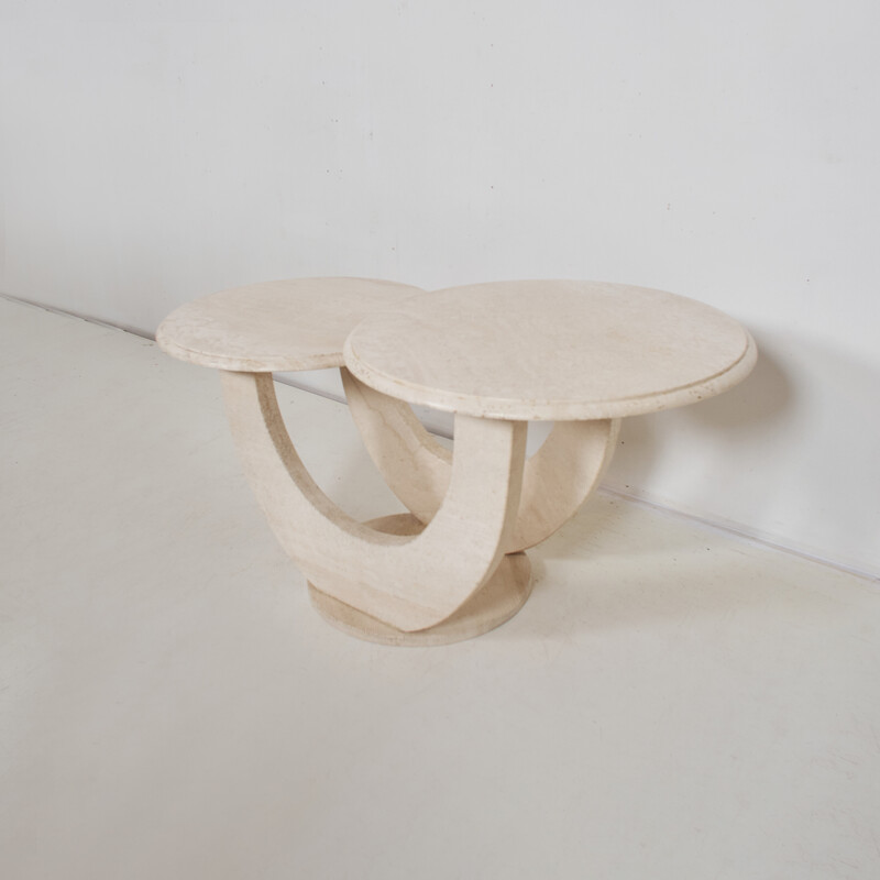 Vintage travertine coffee table, Italy 1970s