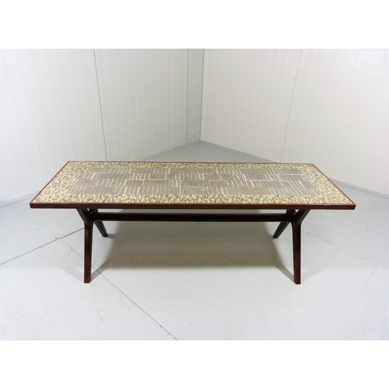 Coffee table in ceramic and wood by Berthold Müller-Oerlinghausen - 1950s