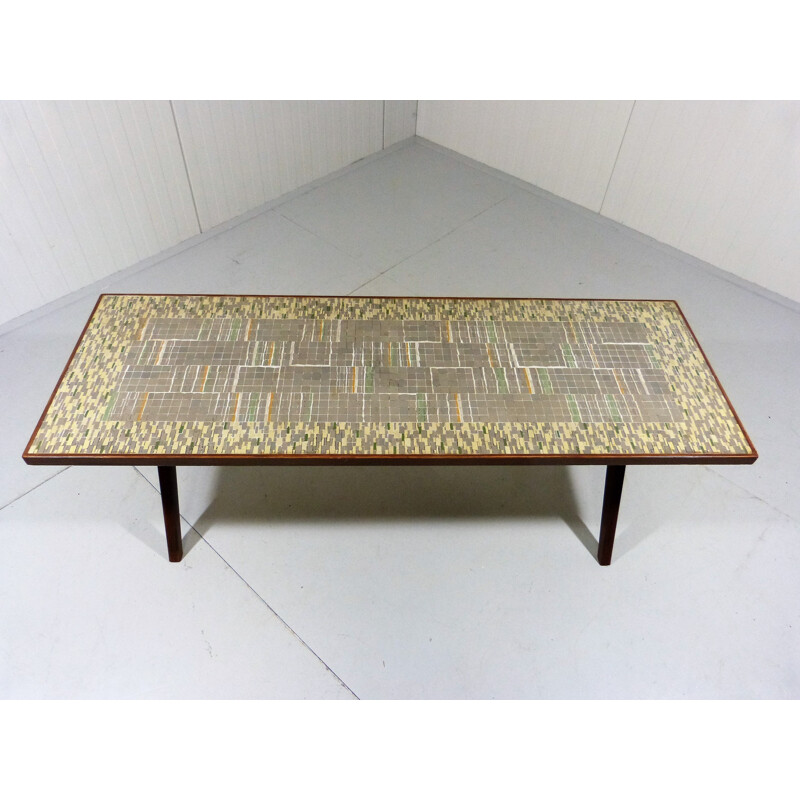 Table basse en céramique et en bois de Berthold Müller-Oerlinghausen - 1950