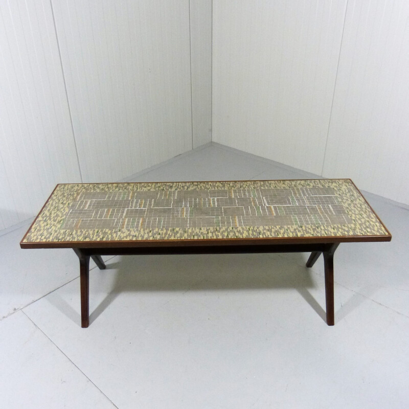 Coffee table in ceramic and wood by Berthold Müller-Oerlinghausen - 1950s