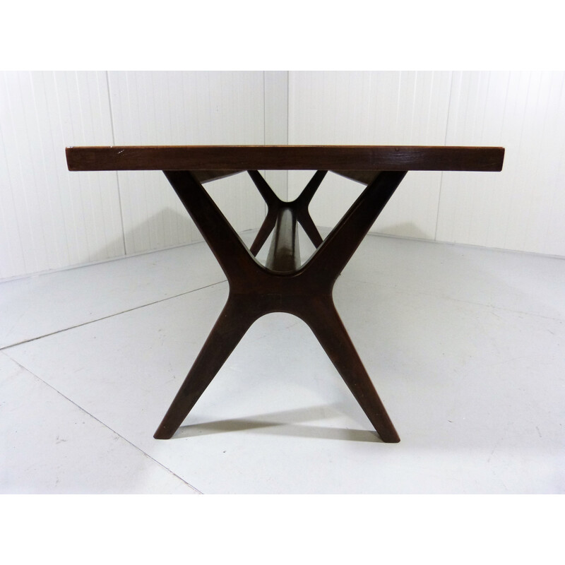 Table basse en céramique et en bois de Berthold Müller-Oerlinghausen - 1950