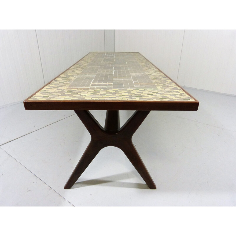 Table basse en céramique et en bois de Berthold Müller-Oerlinghausen - 1950