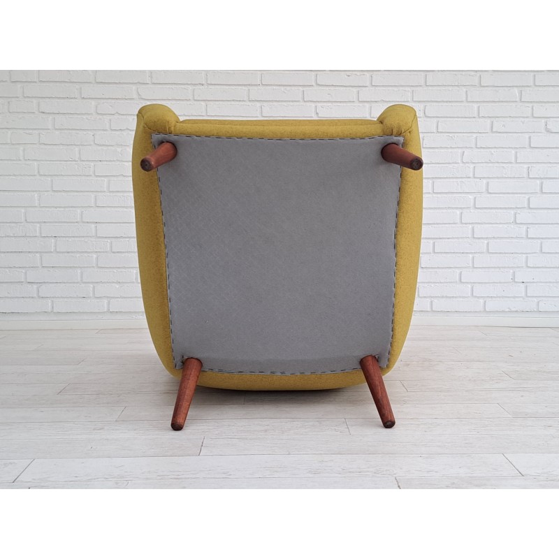 Skandinavischer Vintage-Sessel aus Teak, Eiche und Wolle, 1970er Jahre