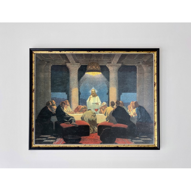 Vintage christian German print "The Last Supper", 1930s