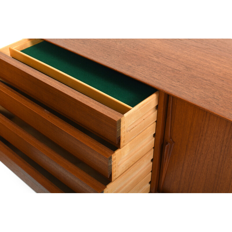 Vintage Danish teak sideboard with two sliding doors by Omann Jun, 1960