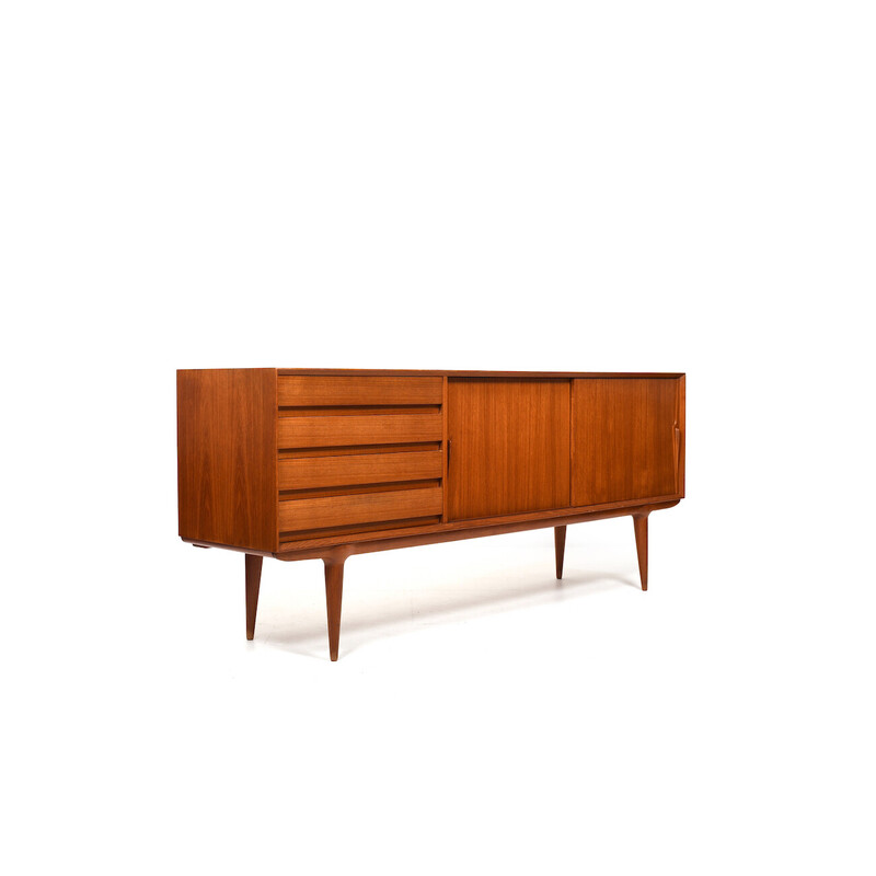 Credenza danese vintage in teak a due ante scorrevoli di Omann Jun, 1960