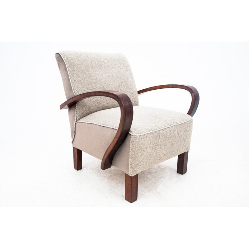 Pair of vintage Art Deco armchairs by Jindrich Halabala, 1930s