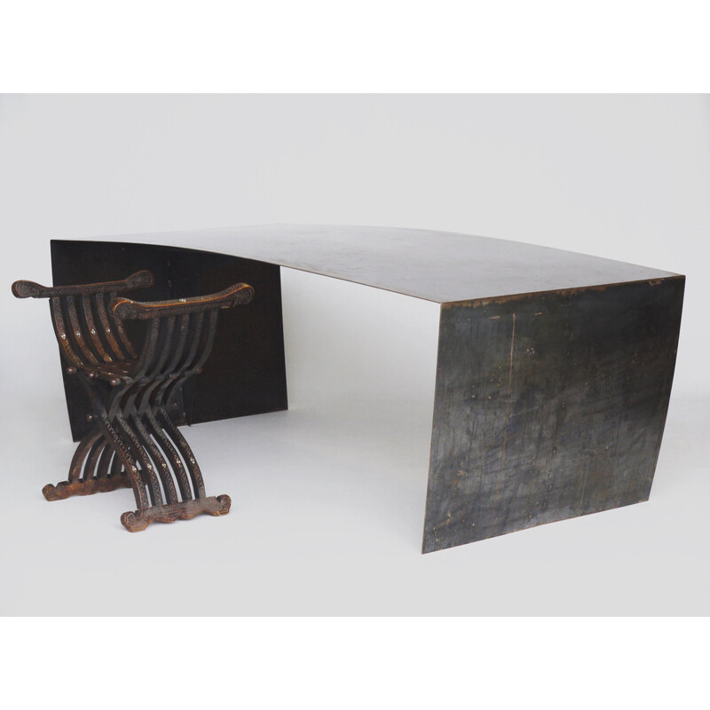 Industrieller Vintage-Schreibtisch aus Stahl Galerie, 1980er Jahre
