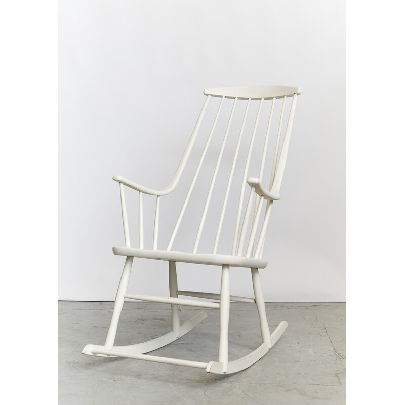 Vintage Grandessa rocking chair by Lena Larssen for Nesto, Sweden 1950s