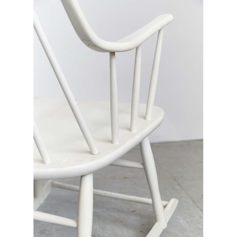 Vintage Grandessa rocking chair by Lena Larssen for Nesto, Sweden 1950s