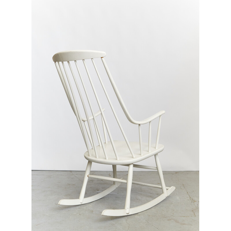 Vintage Grandessa rocking chair by Lena Larssen for Nesto, Sweden 1950s