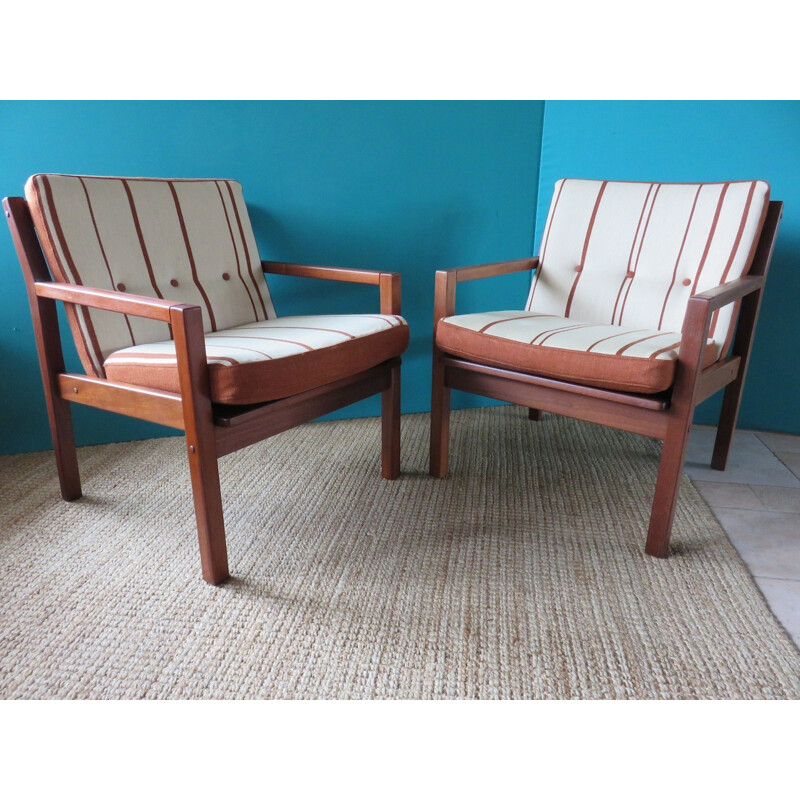 Pair of Danish armchairs in teak - 1960s
